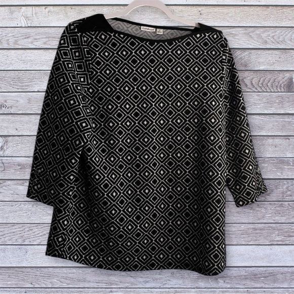 croft & barrow Tops - NWT Croft & Barrow black and white top small
